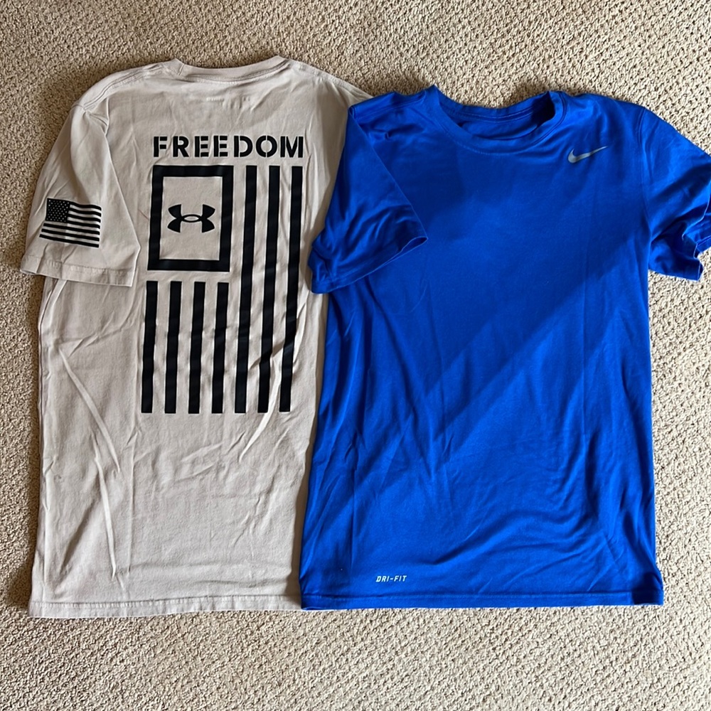 Sold! Men’s UA Freedom & Nike Dri-fit tees size Small